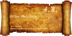 Albu Melitta névjegykártya