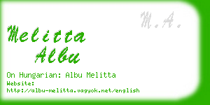 melitta albu business card